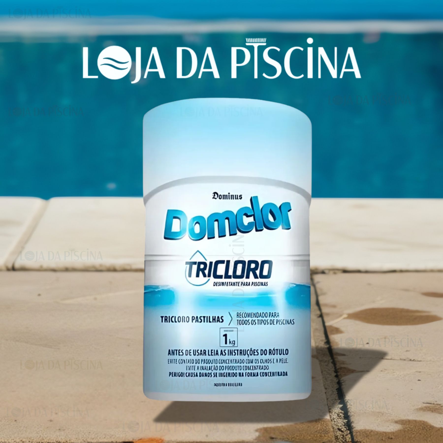 Domclor - Pastilha Tricloro - Tubete c/ 5 pastilhas - 1kg (90 Teor de cloro ativo)